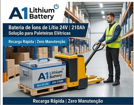 Bateria de Lítio A1 Lithium 24V 210Ah para Paleteiras Elétricas