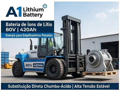 Bateria de Íons de Lítio A1 Lithium 80V 420Ah para Empilhadeiras Pesadas
